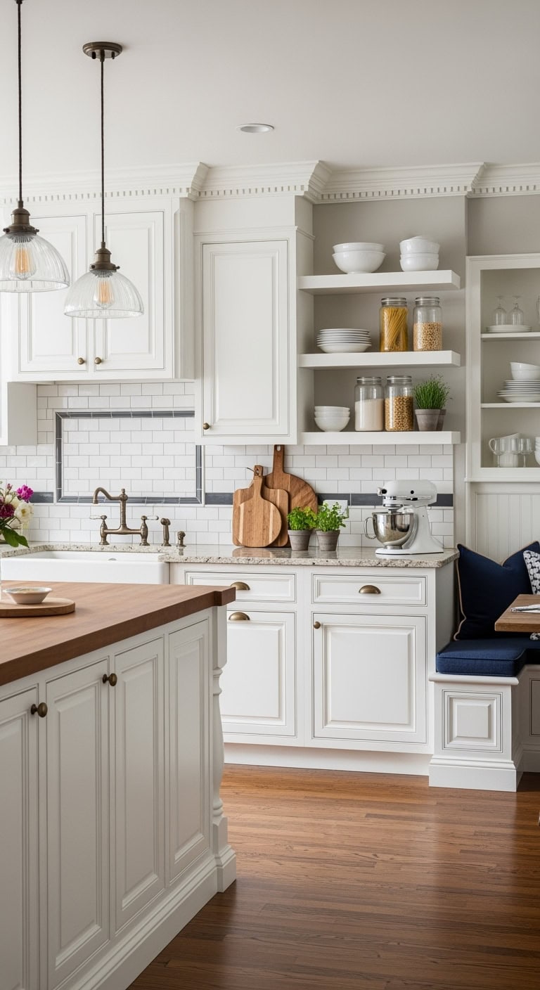 chic traditional white kitchens