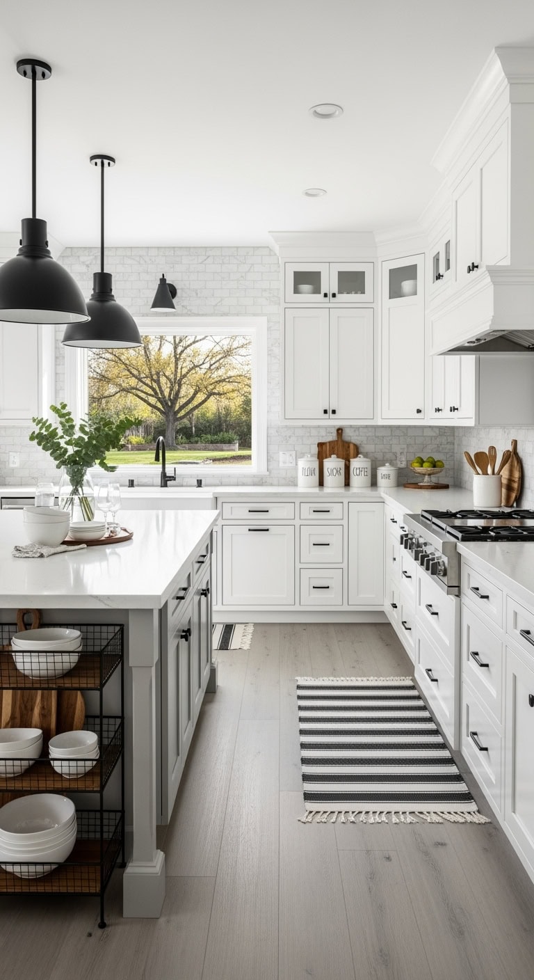 crisp shaker kitchen contrast
