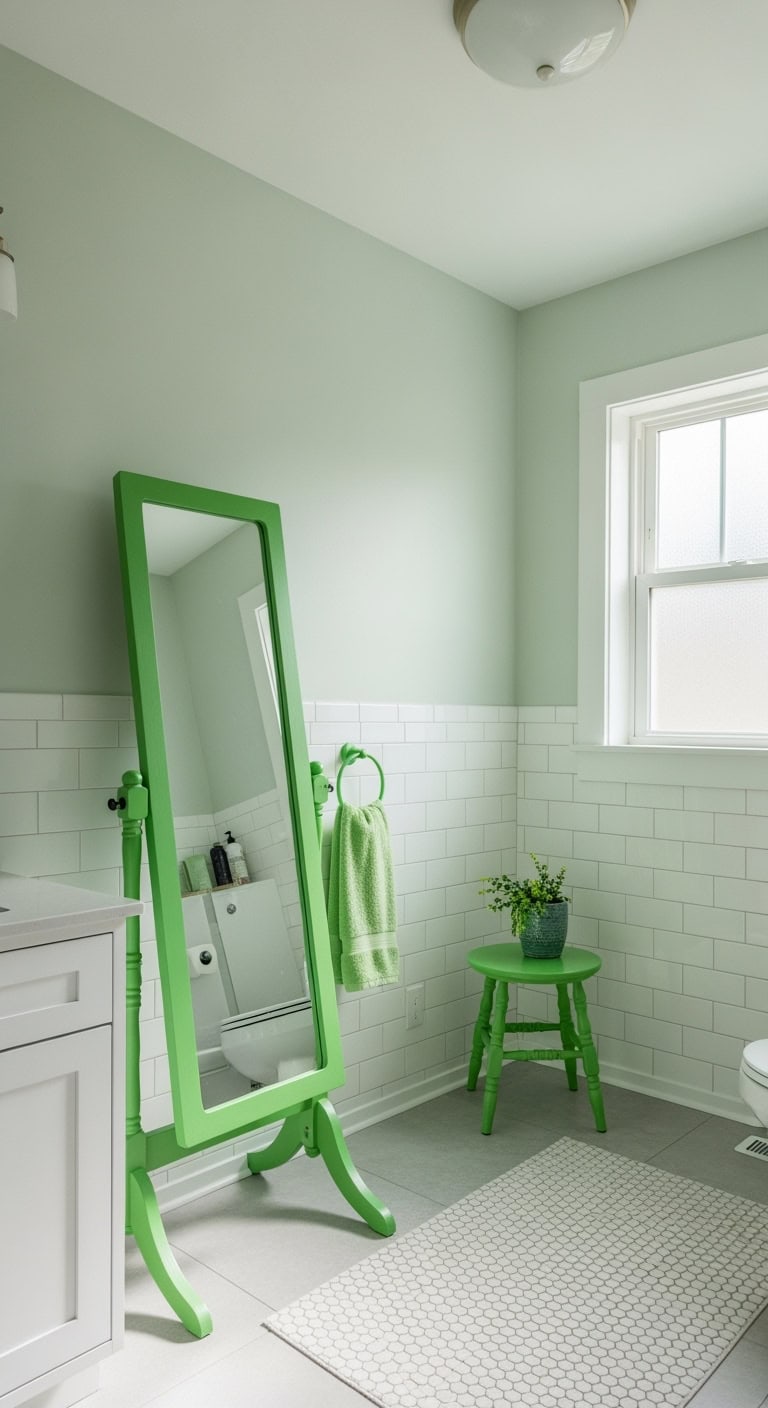 unexpected color transforms bathroom experience