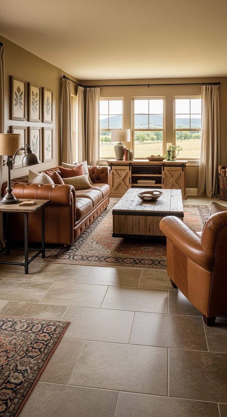 worn leather reclaimed wood tiles