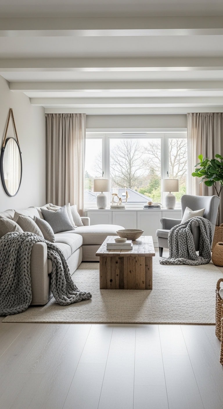 chunky grey knit coziness