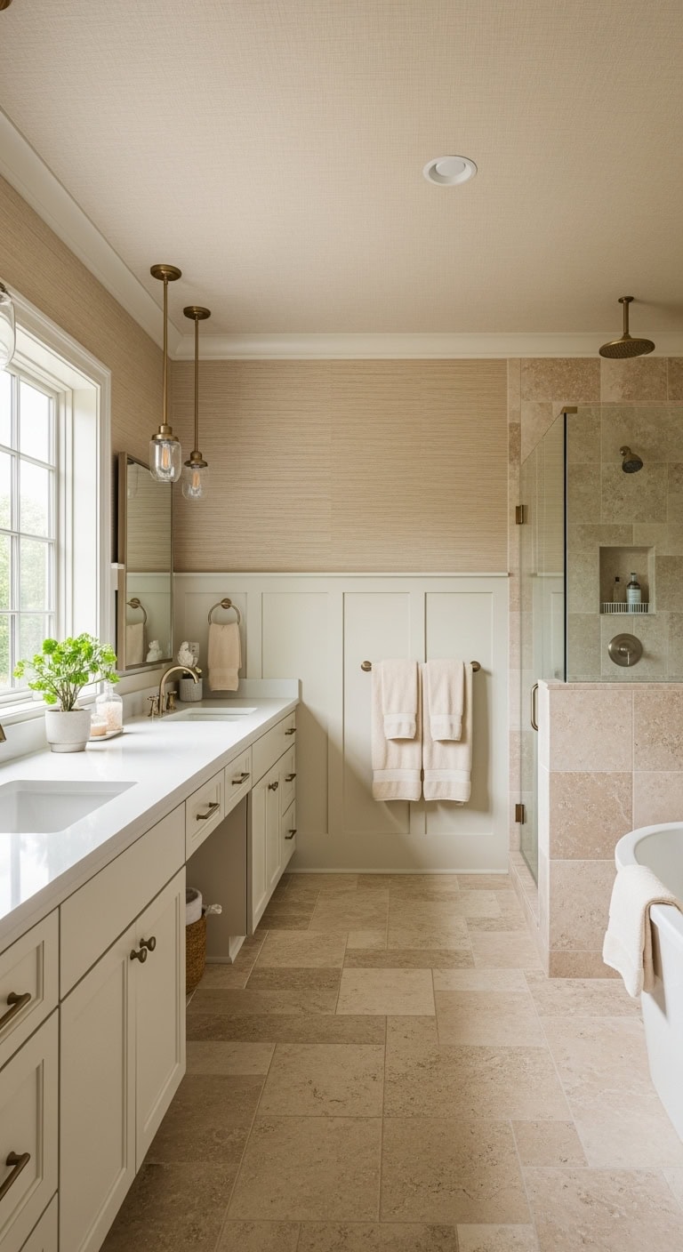 textured beige walls with versatile charm