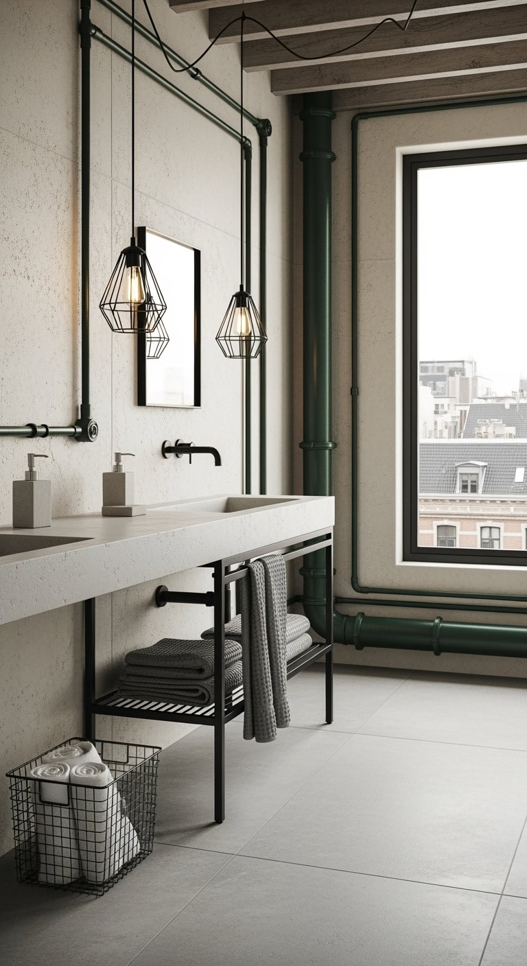 industrial dark green concrete chic