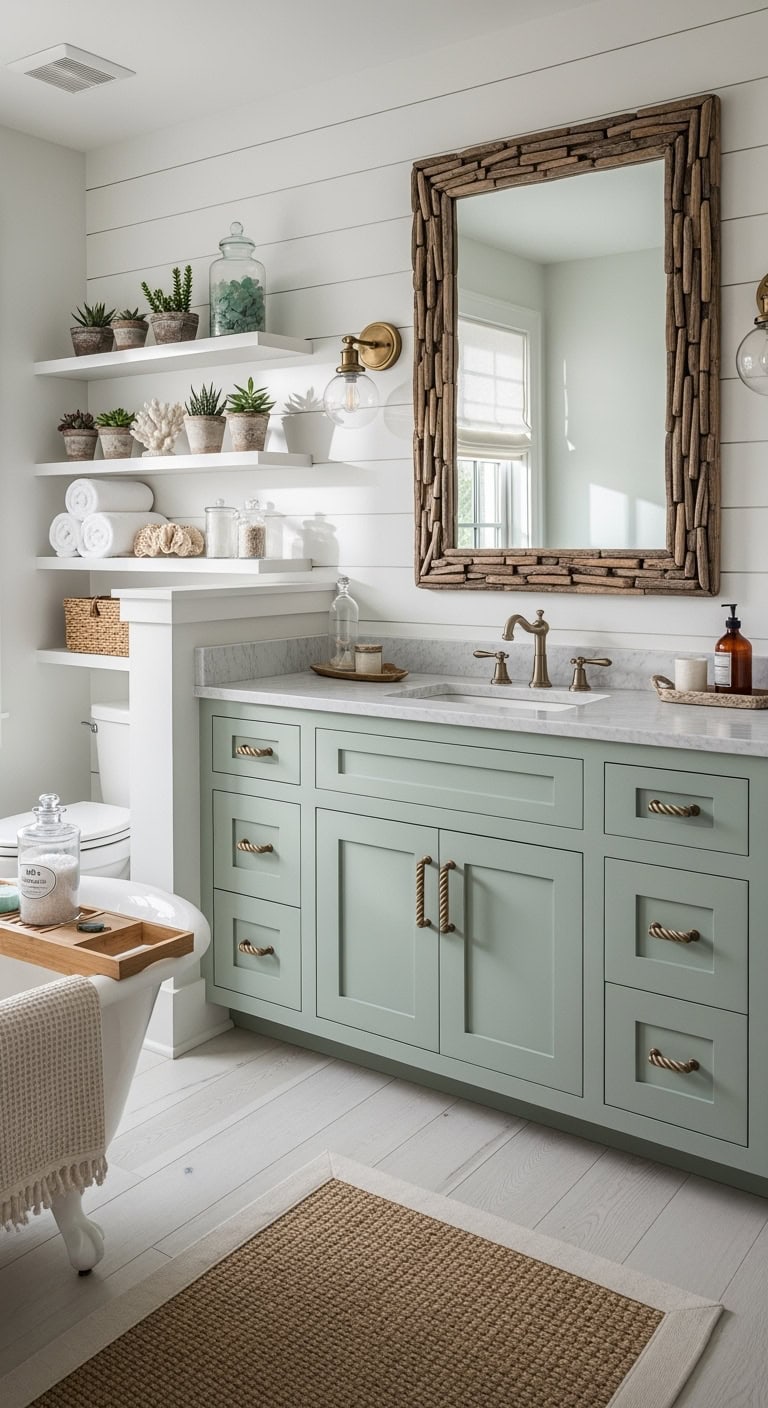 coastal chic vanity cabinet sanctuary