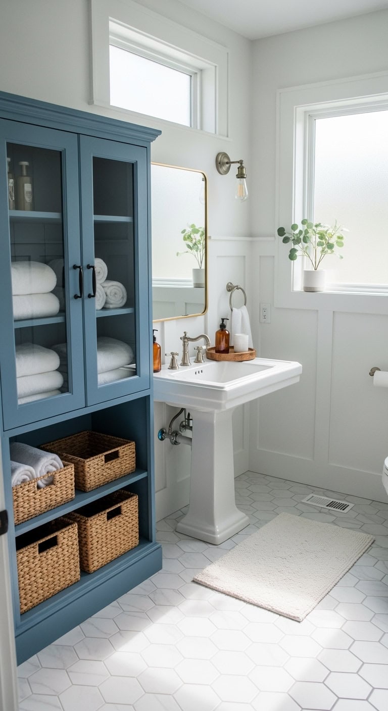 casual comfy versatile bathroom storage