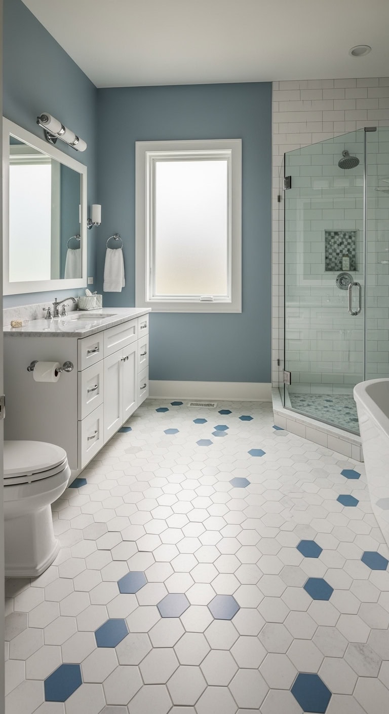 geometric bathroom tile heaven