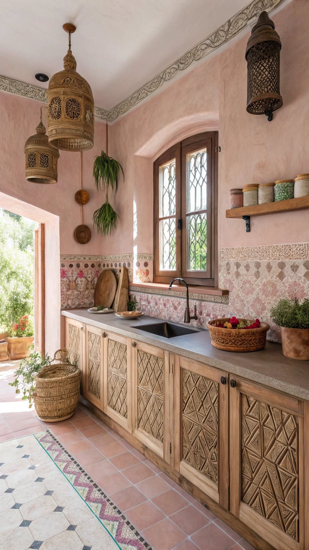powder pink moroccan elegance