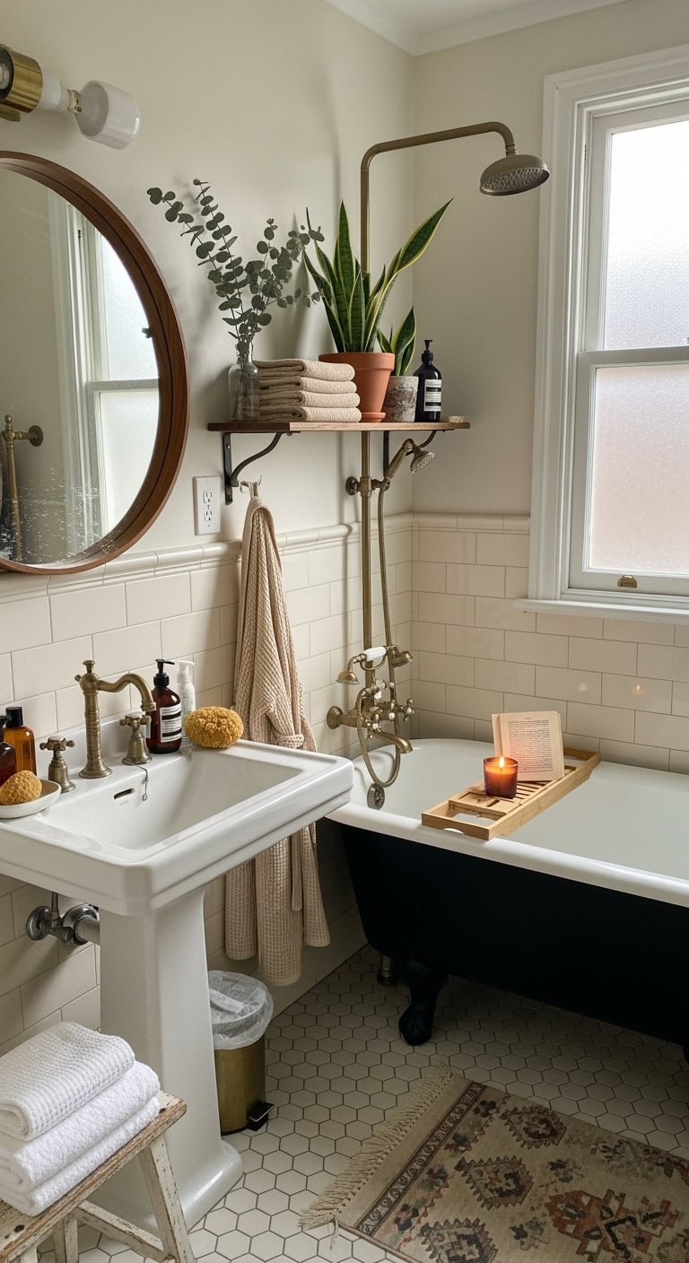 vintage retro bathroom design inspo