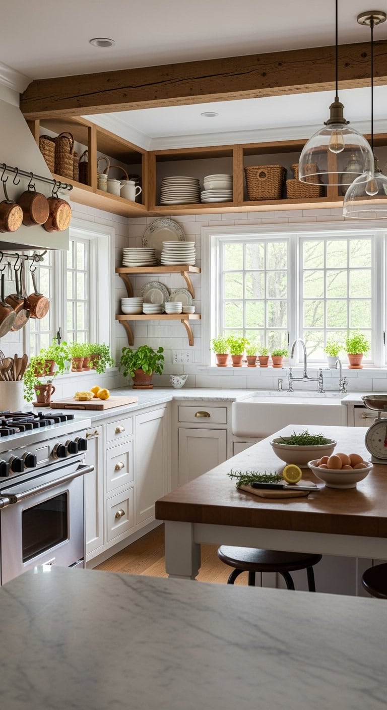 showcase artful dishware open shelving