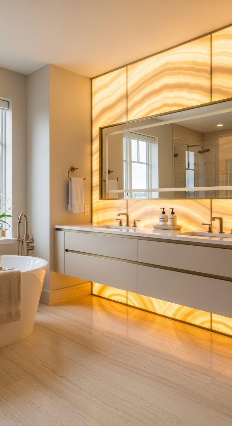 translucent adjustable dramatic glowing backsplash