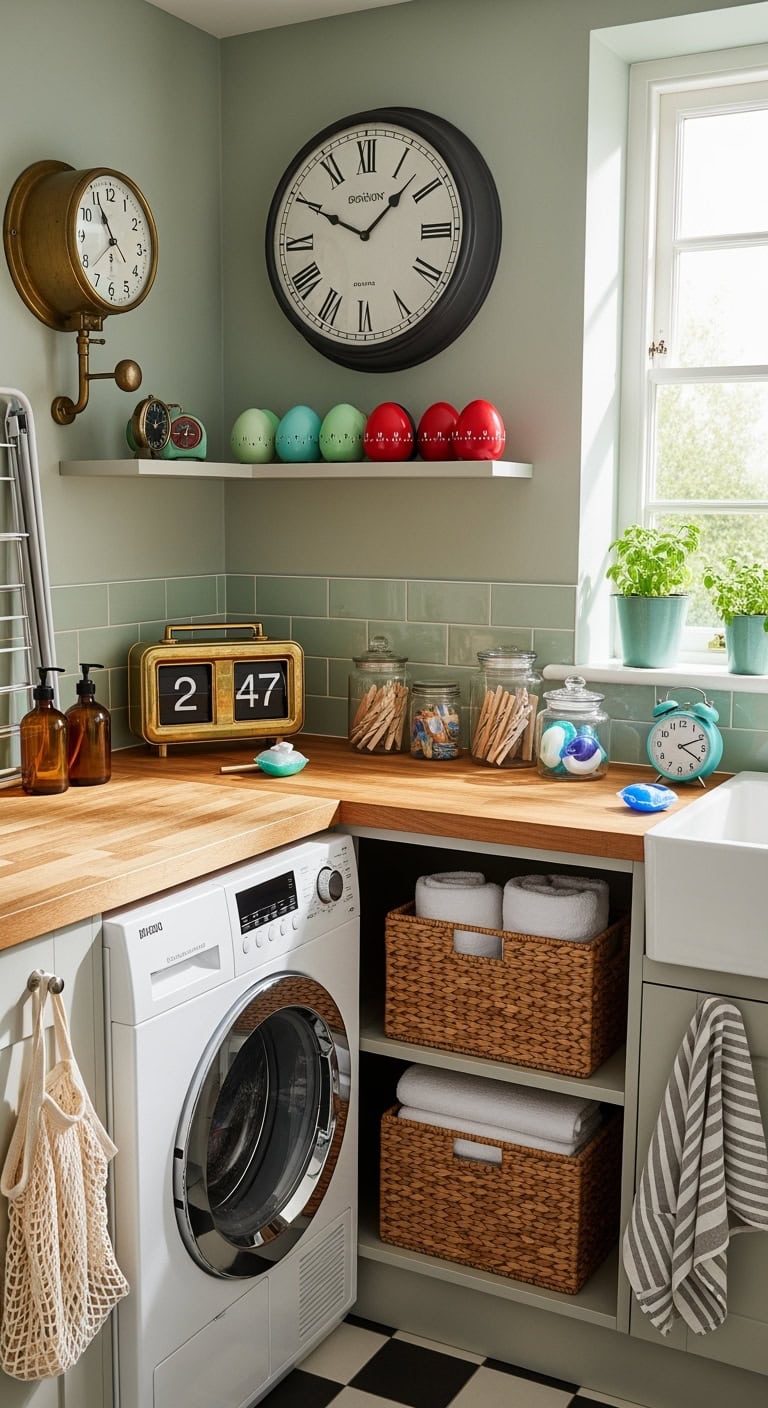 nostalgic timekeeping for laundry room style
