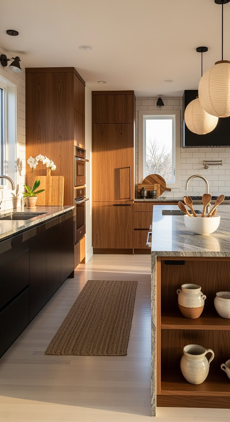 serene japandi kitchen design