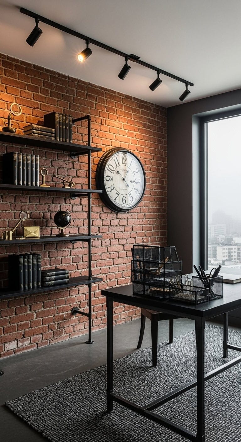 industrial exposed brick workspace aesthetic