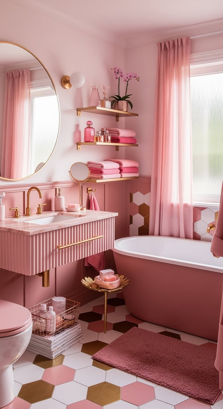 monochromatic pink gold luxurious sanctuary