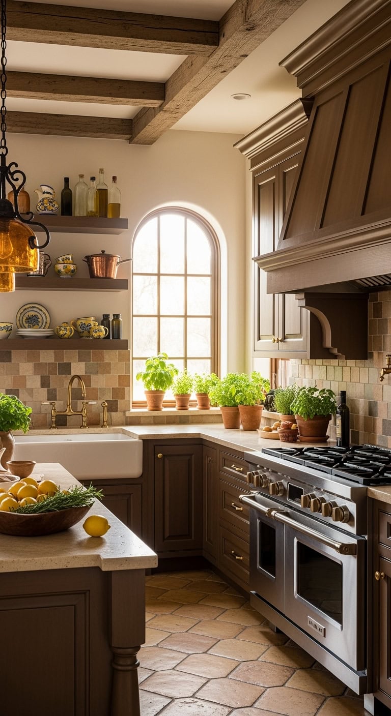 italian villa kitchen vibes