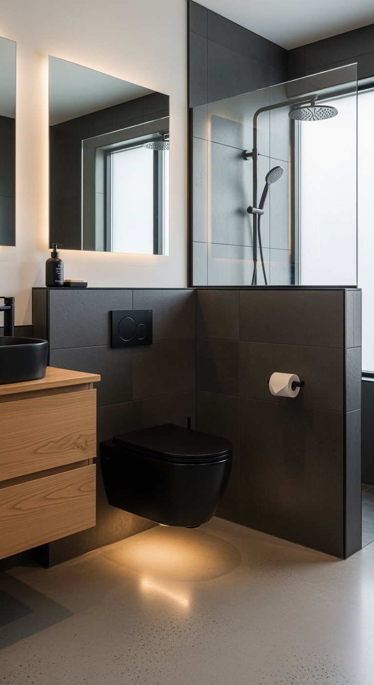 floating minimal luxurious spacious bathroom