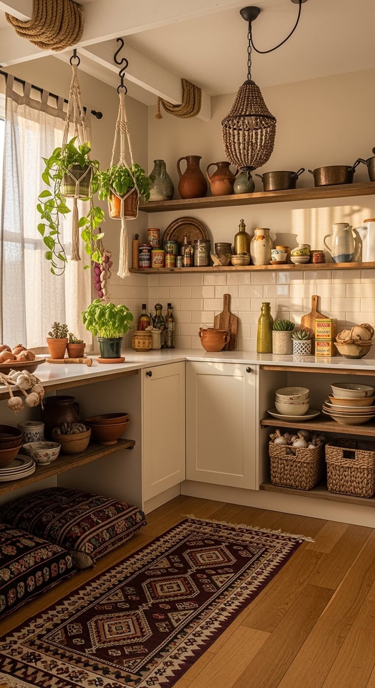bohemian kitchen with eclectic charm