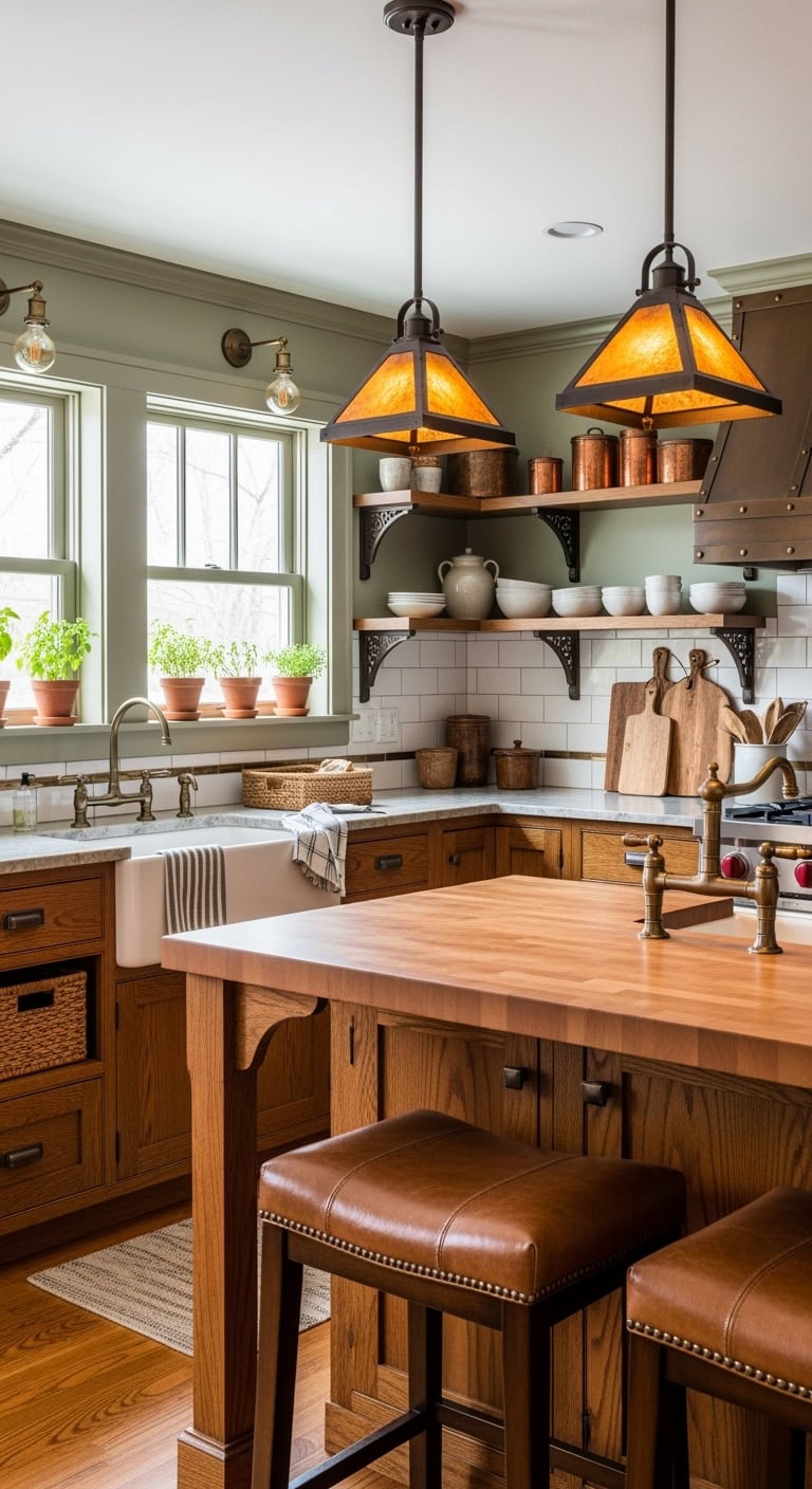 craftsman bronze kitchen details