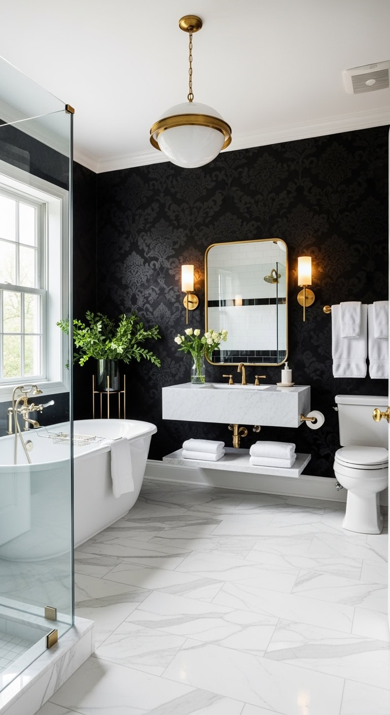 dramatic moody luxurious black wallpaper