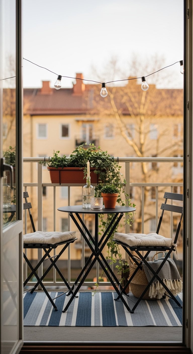 parisian balcony bistro vibe