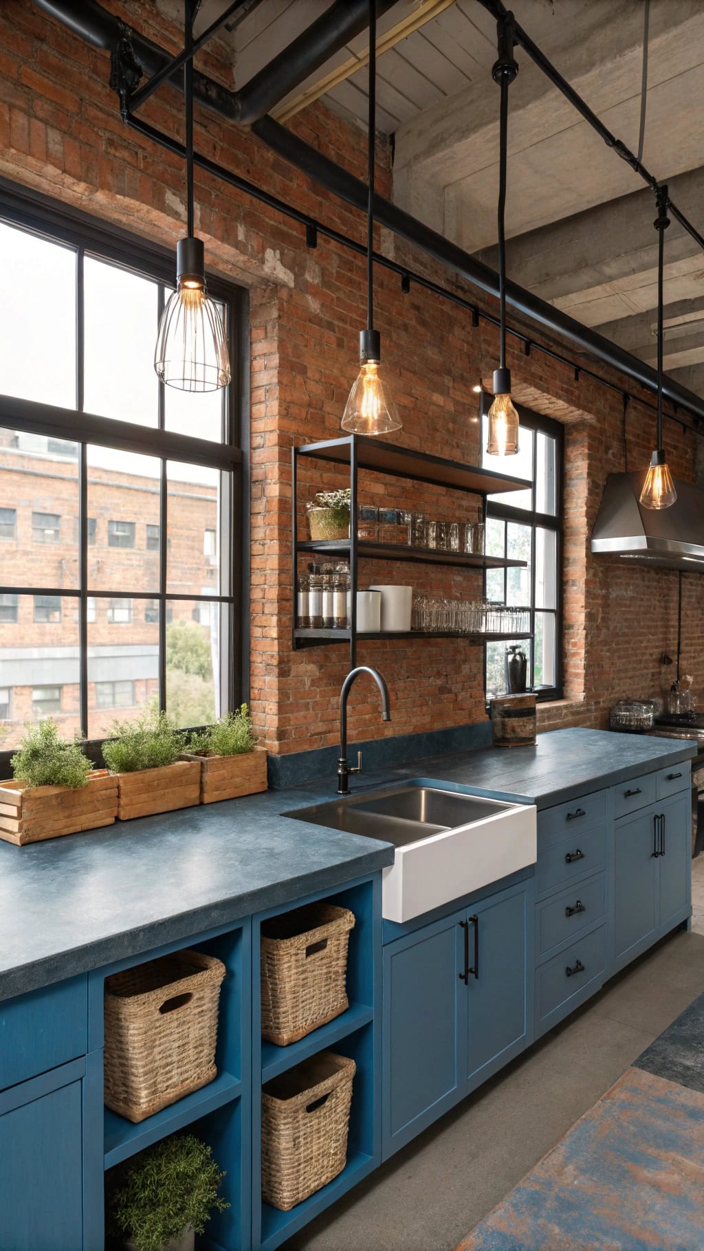 urban industrial blue concrete