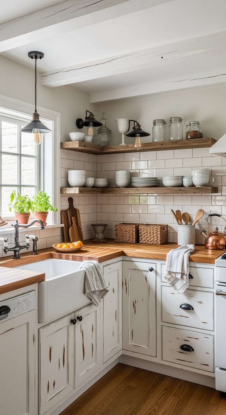 rustic white kitchen charm