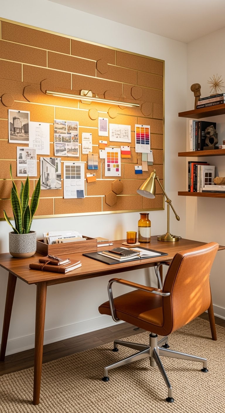 mid century modern geometric cork display