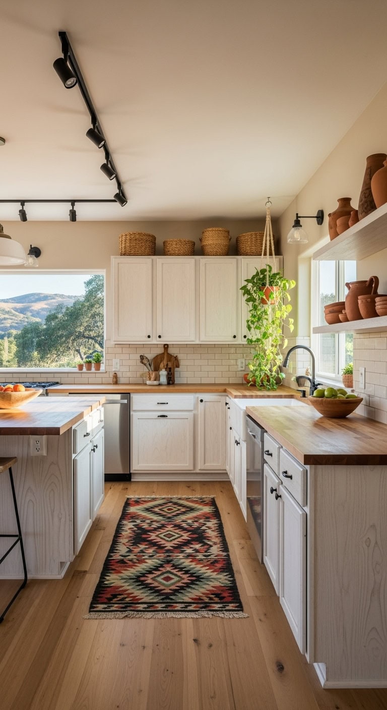 boho modern woven kitchen vibe