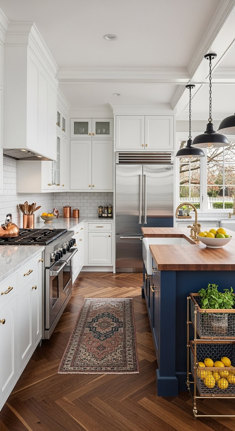 subway tiles meets stainless steel