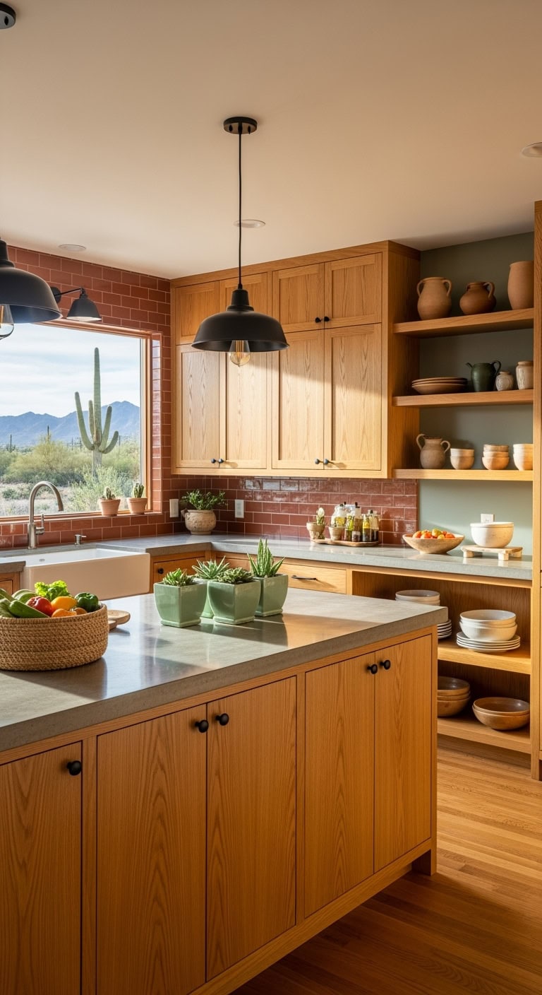desert modern warm wood kitchen