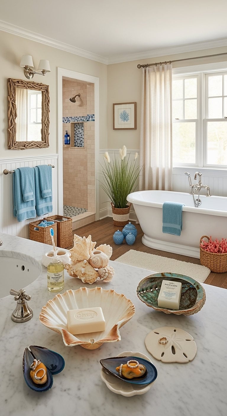 coastal chic seashell soap dishes