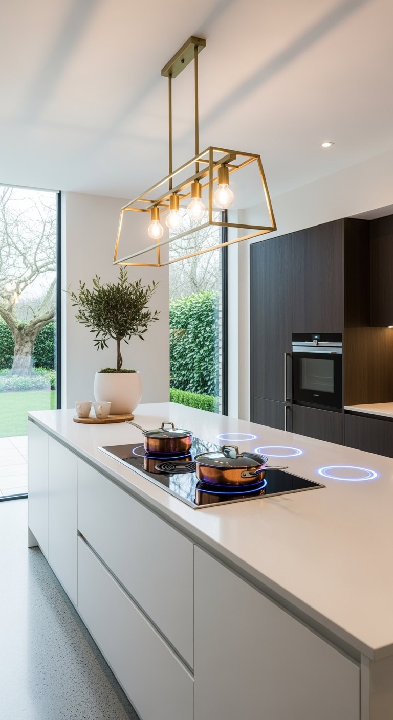 seamless sleek minimalist futuristic kitchen