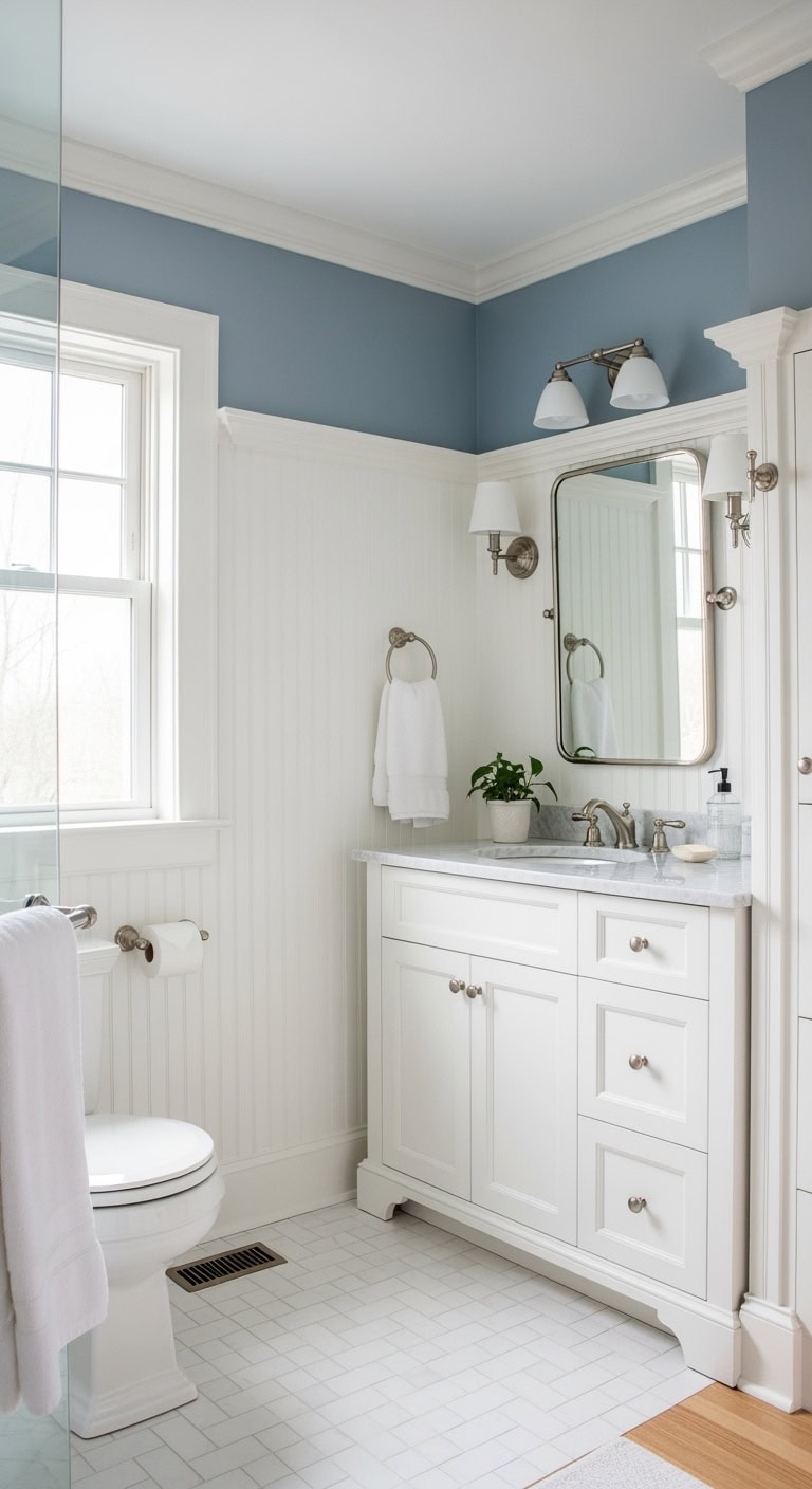 coastal cottage chic bathroom makeover