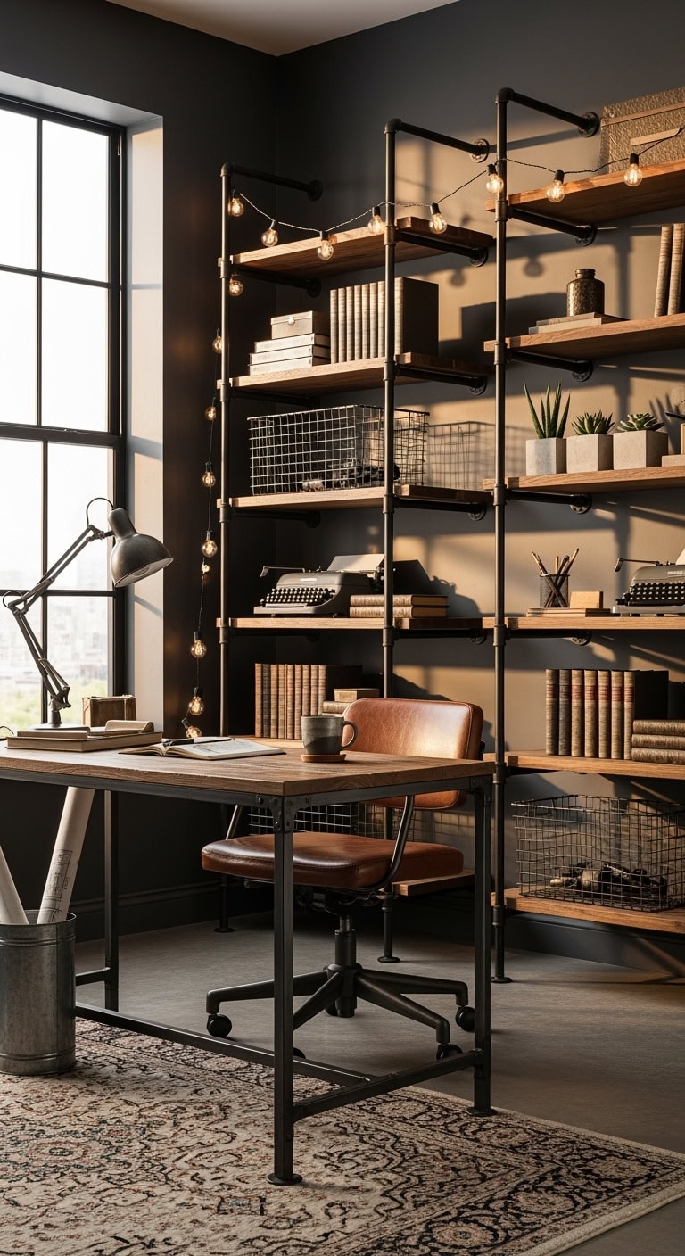 layered industrial balanced eclectic