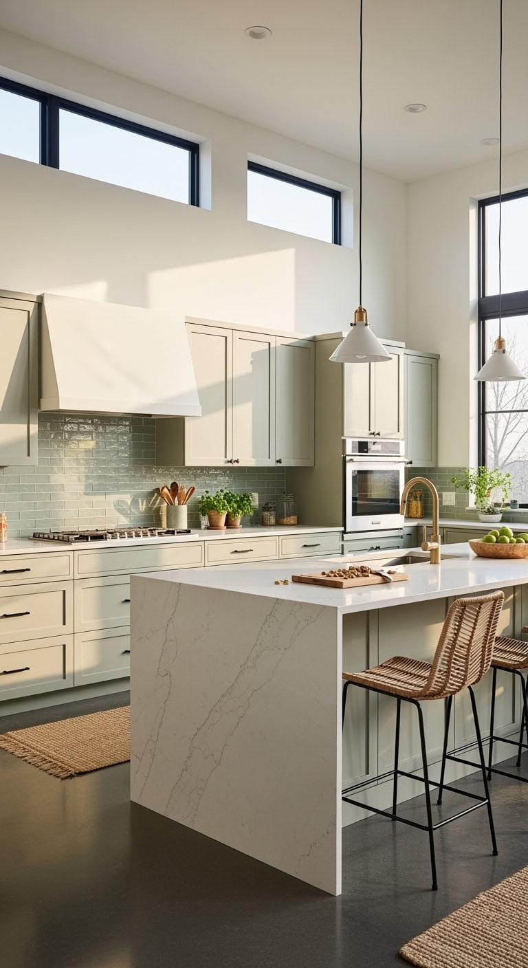 sophisticated pistachio kitchen design