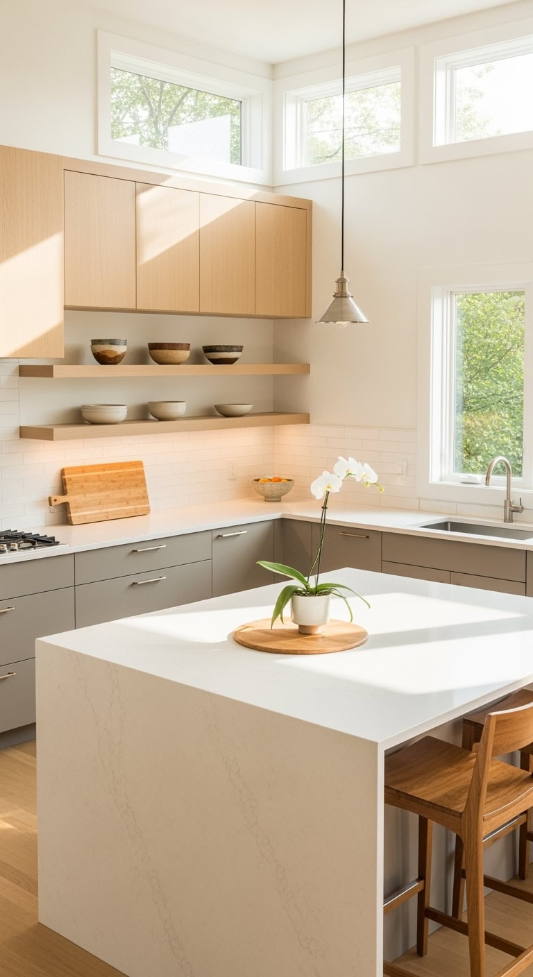 zen inspired cream countertops tranquility