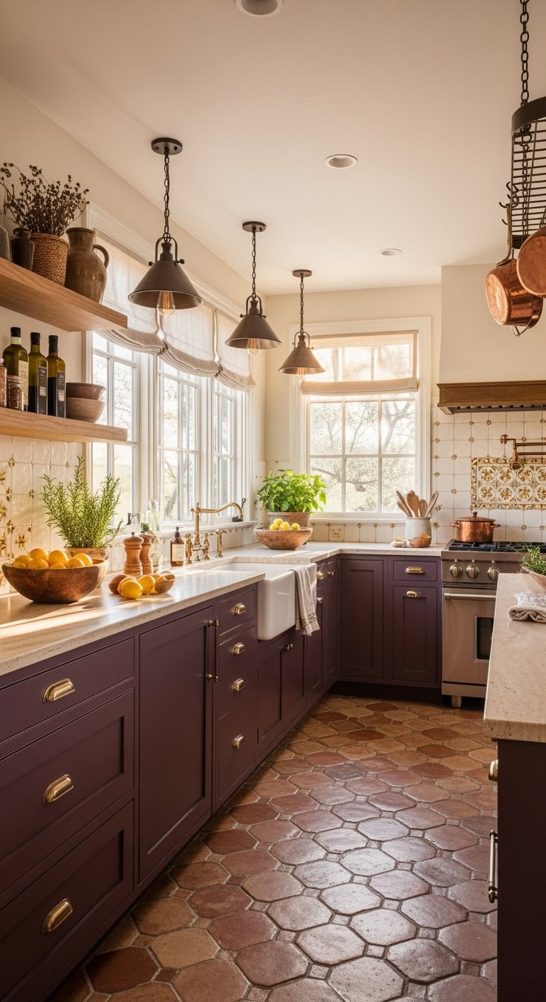 mediterranean plum kitchen vibes