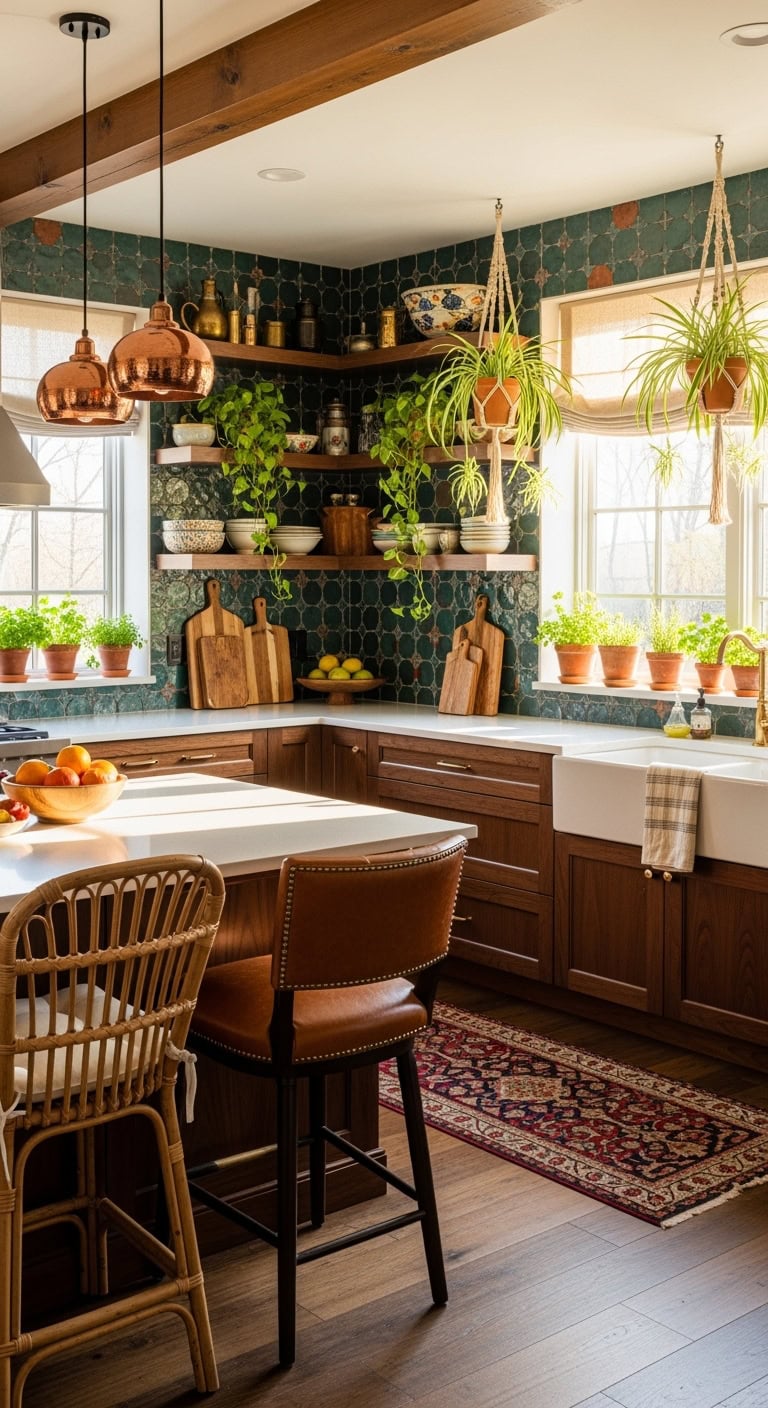eclectic bohemian kitchen design