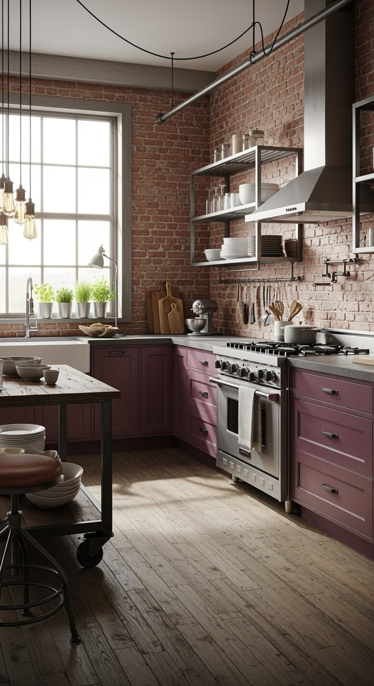 urban chic purple cabinets