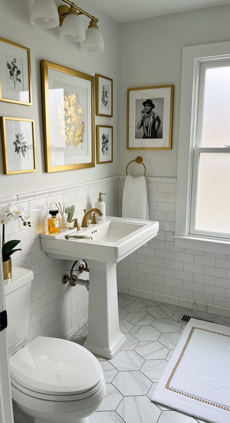 elevate walls with gold framed art