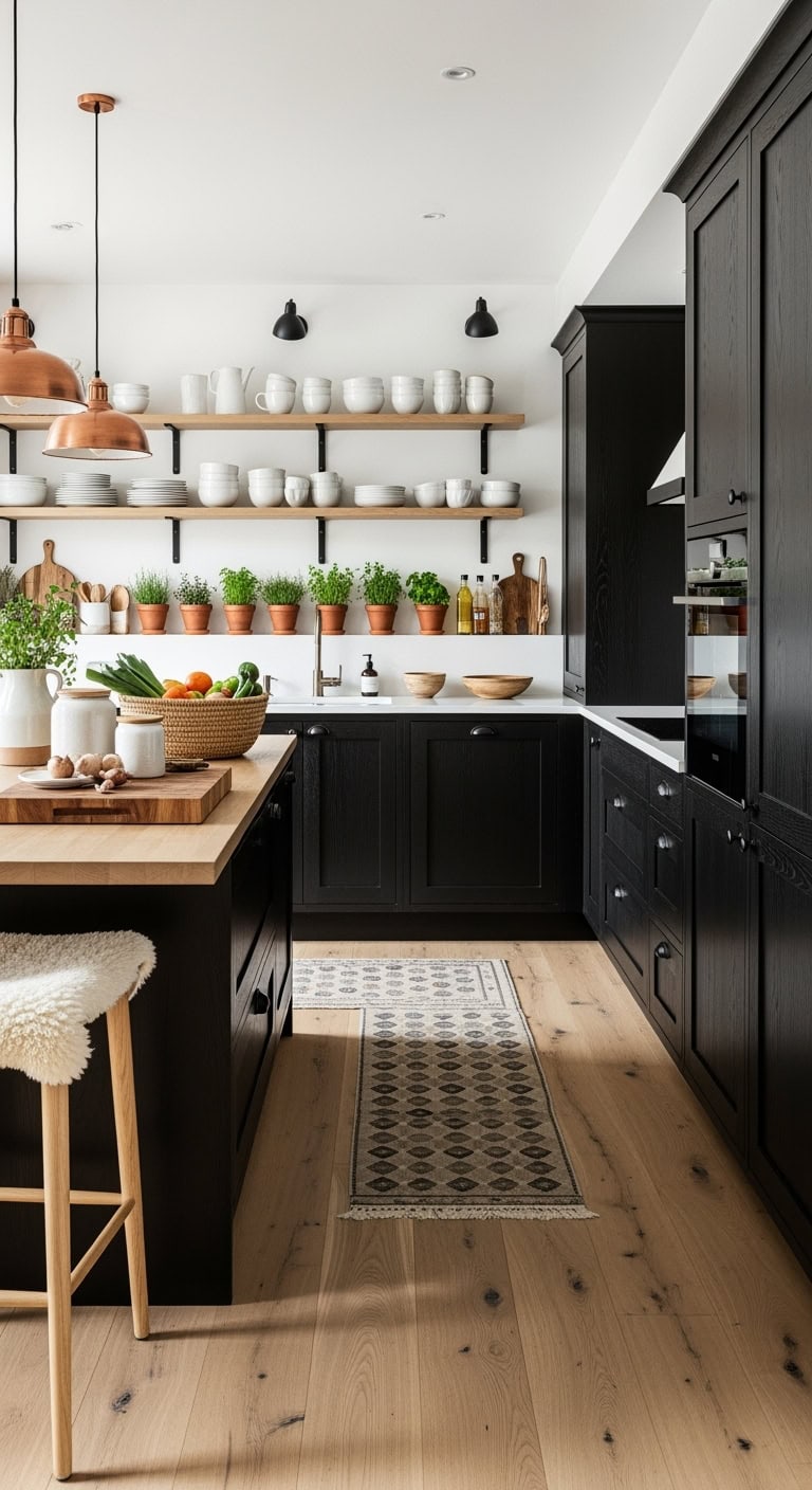 cozy scandinavian espresso kitchen