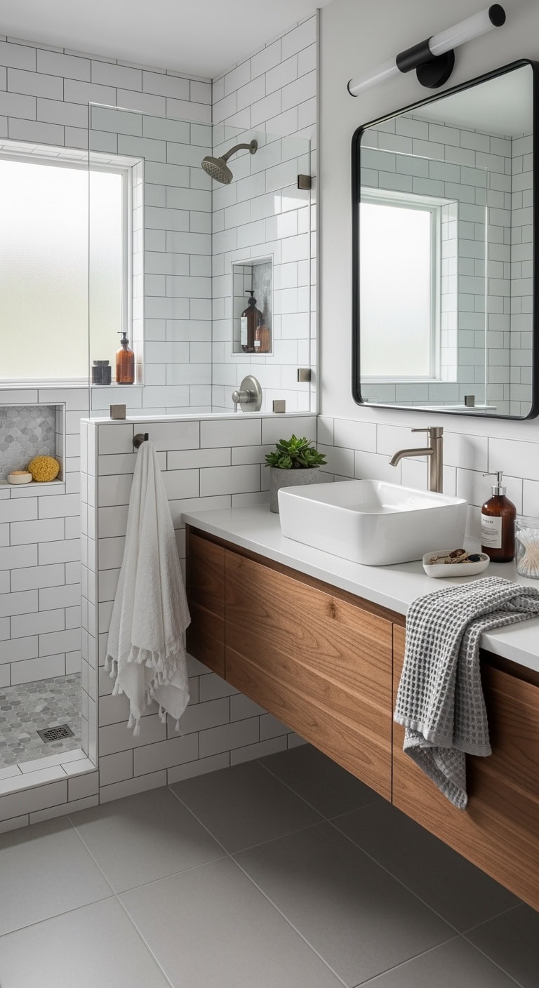 dark grout line sophistication