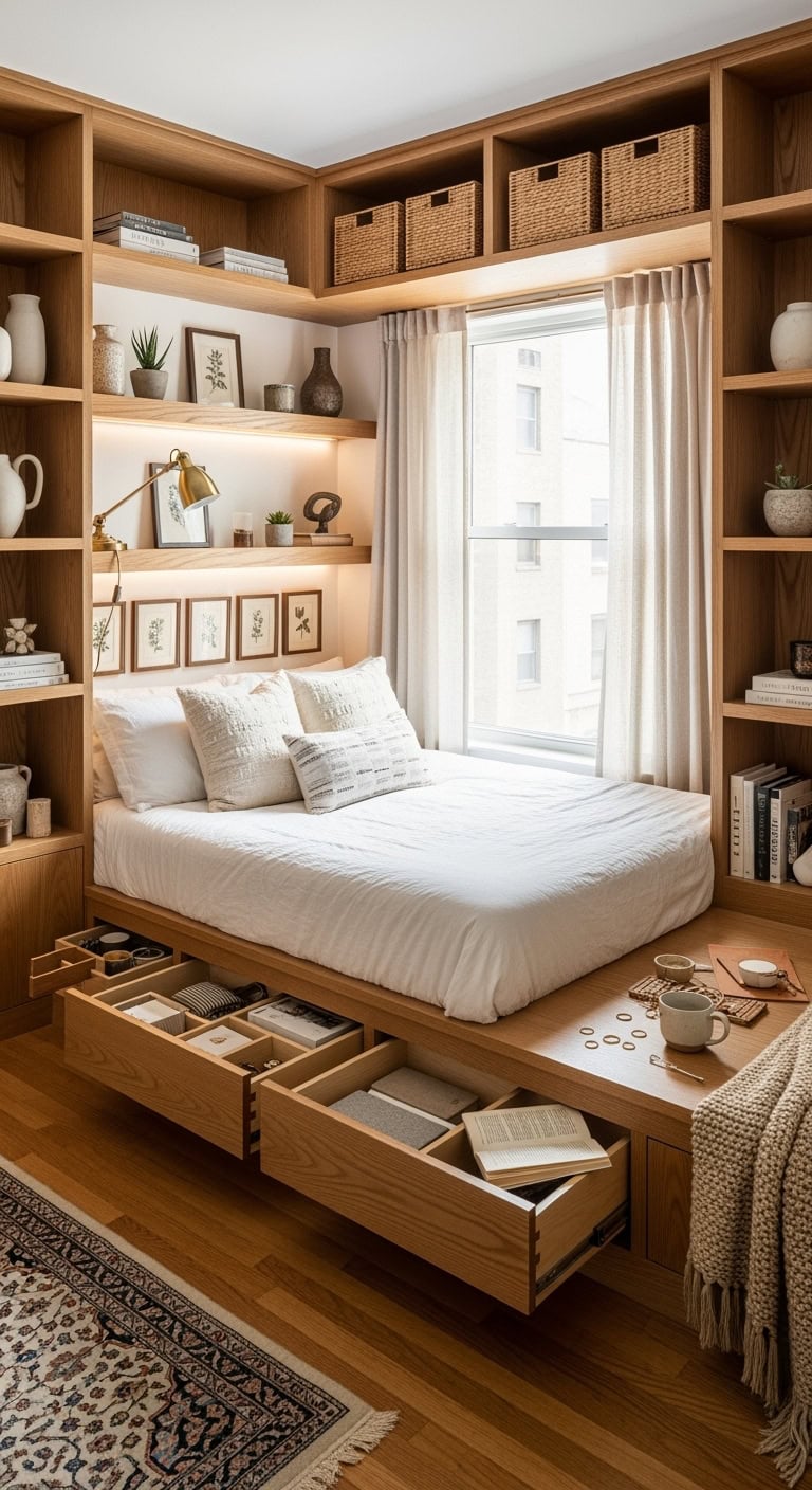 cozy multifunctional organized space saving