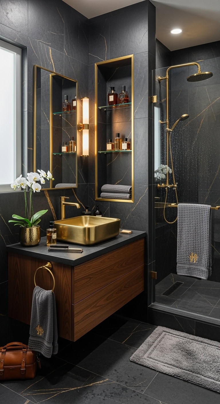 opulent minimalist masculine hedge fund sanctuary