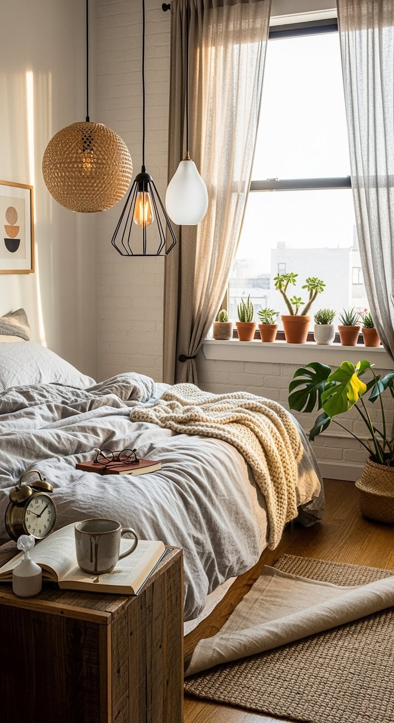 pendant lighting elevates bedroom ambiance