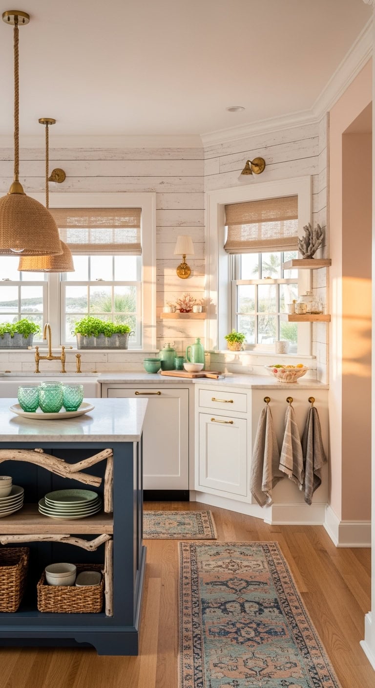 coastal peach kitchen paradise