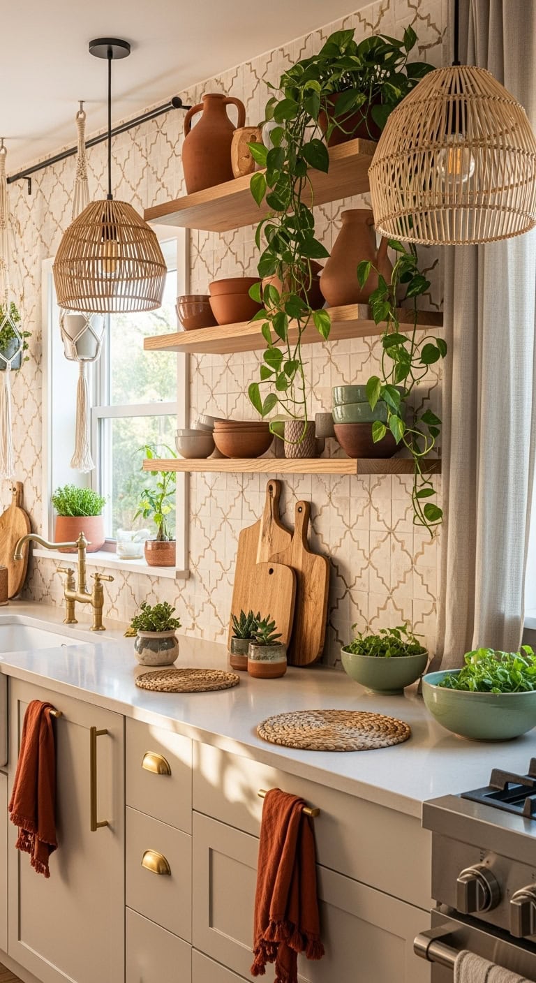 bohemian sand kitchen design