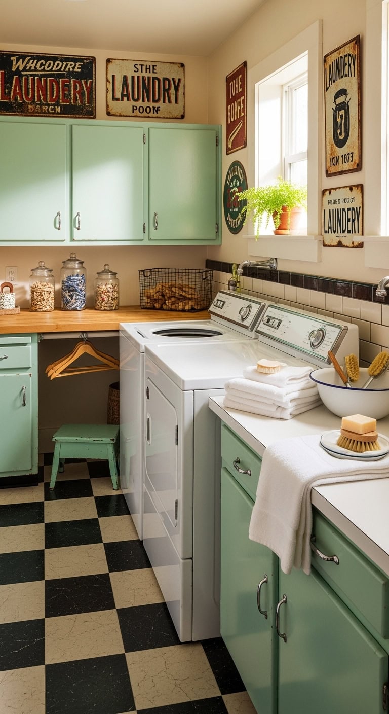 vintage laundry sign collections styling