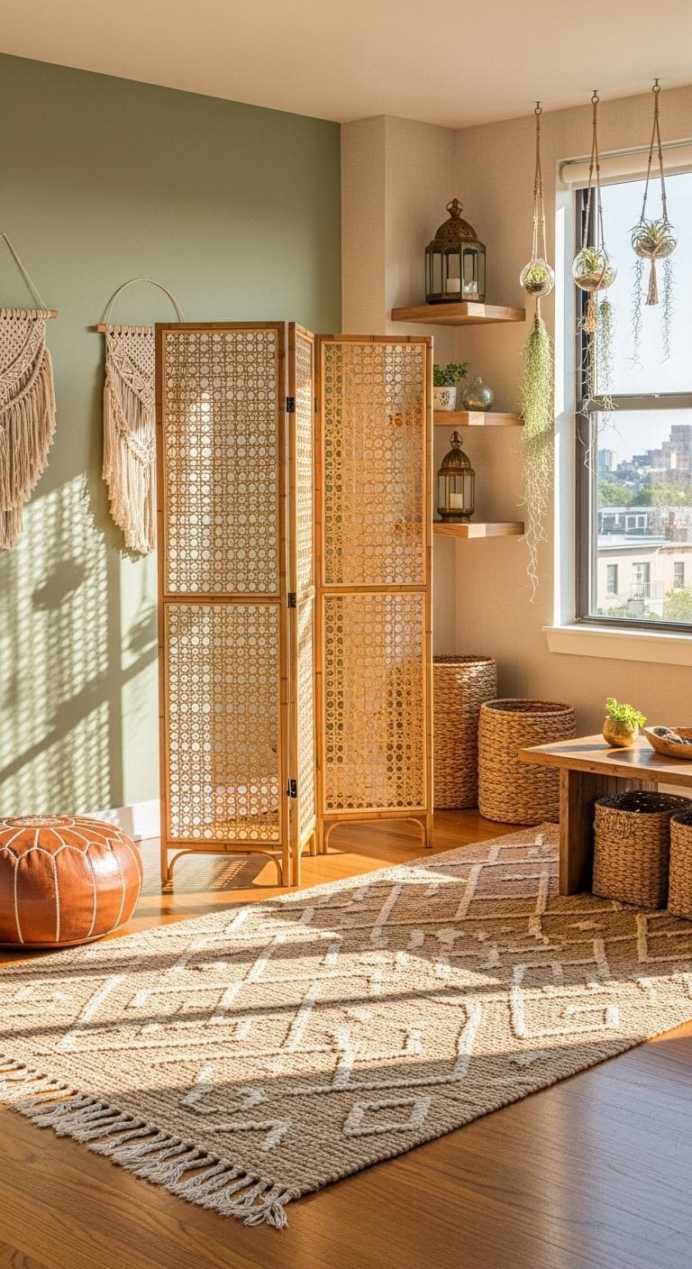 boho bamboo room divider