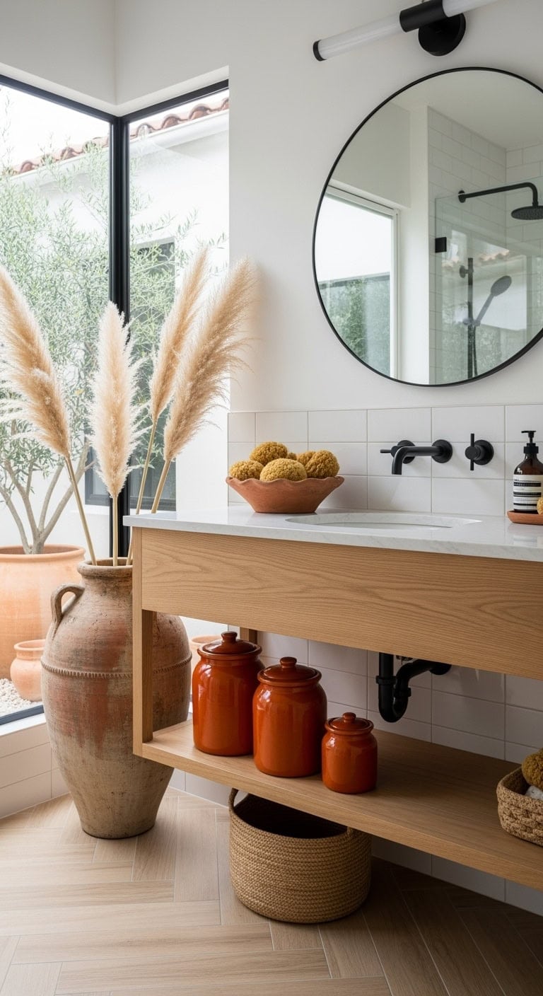 rustic terracotta boutique bathroom
